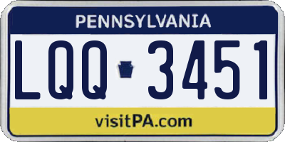 PA license plate LQQ3451