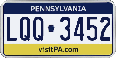 PA license plate LQQ3452