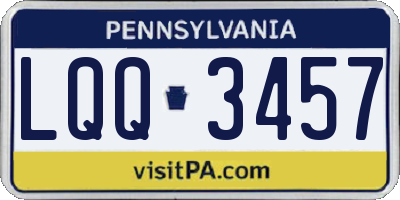PA license plate LQQ3457