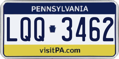 PA license plate LQQ3462