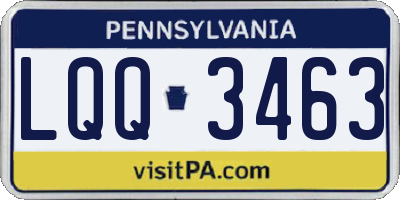 PA license plate LQQ3463