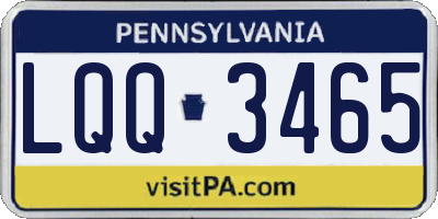 PA license plate LQQ3465