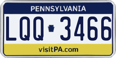 PA license plate LQQ3466