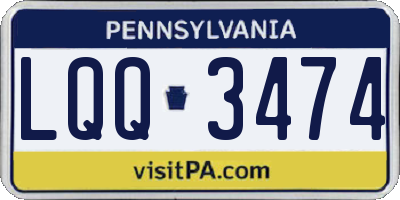 PA license plate LQQ3474