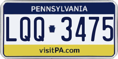 PA license plate LQQ3475