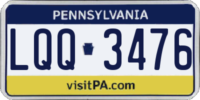 PA license plate LQQ3476