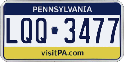 PA license plate LQQ3477