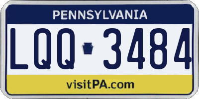 PA license plate LQQ3484