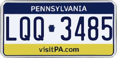 PA license plate LQQ3485