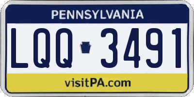 PA license plate LQQ3491