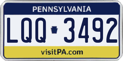 PA license plate LQQ3492