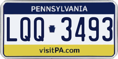 PA license plate LQQ3493