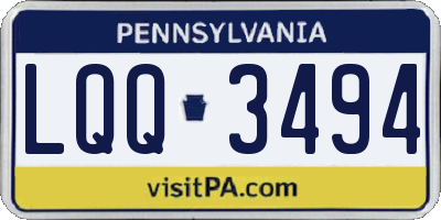PA license plate LQQ3494