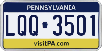 PA license plate LQQ3501