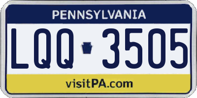 PA license plate LQQ3505