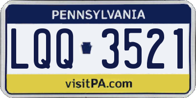 PA license plate LQQ3521