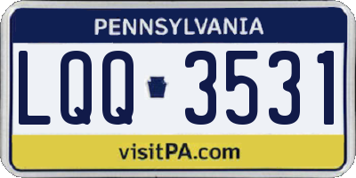 PA license plate LQQ3531