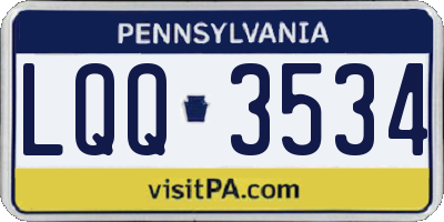 PA license plate LQQ3534