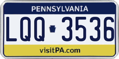 PA license plate LQQ3536