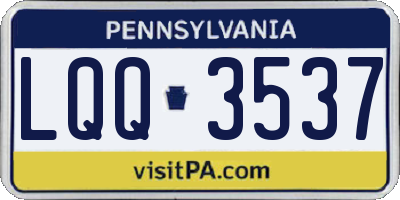 PA license plate LQQ3537