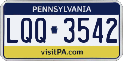 PA license plate LQQ3542