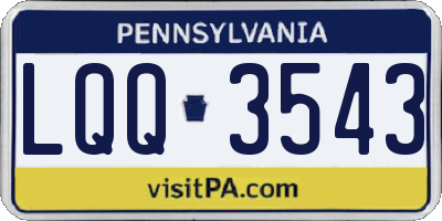 PA license plate LQQ3543