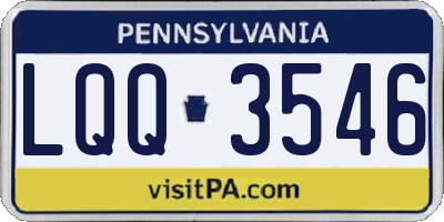 PA license plate LQQ3546
