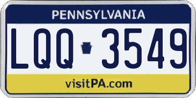 PA license plate LQQ3549