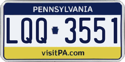 PA license plate LQQ3551