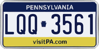 PA license plate LQQ3561