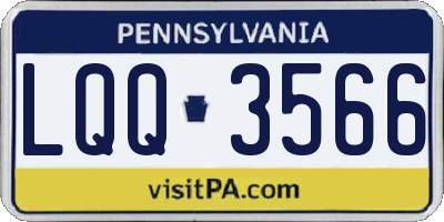 PA license plate LQQ3566