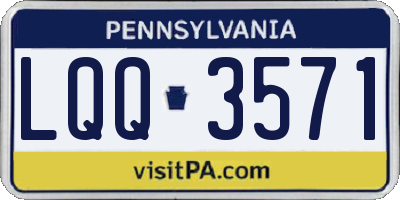 PA license plate LQQ3571
