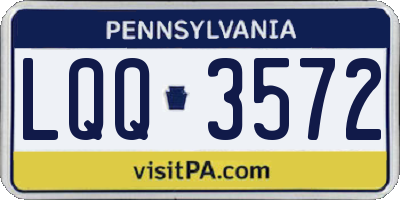 PA license plate LQQ3572