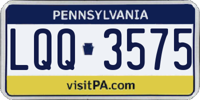 PA license plate LQQ3575