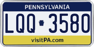 PA license plate LQQ3580