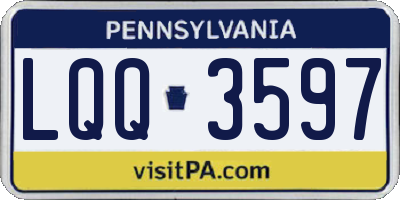 PA license plate LQQ3597