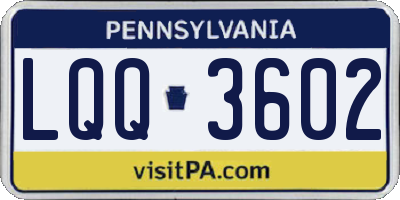 PA license plate LQQ3602