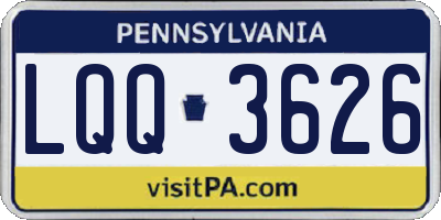 PA license plate LQQ3626
