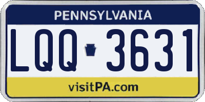 PA license plate LQQ3631