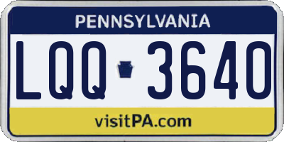 PA license plate LQQ3640