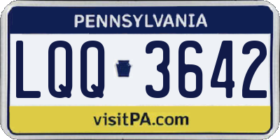PA license plate LQQ3642