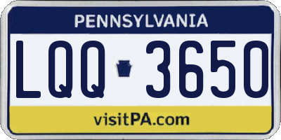 PA license plate LQQ3650