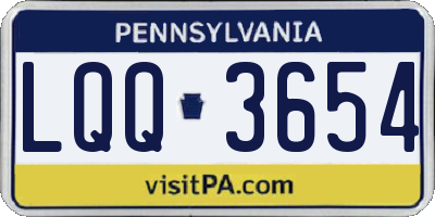 PA license plate LQQ3654