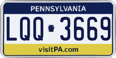 PA license plate LQQ3669