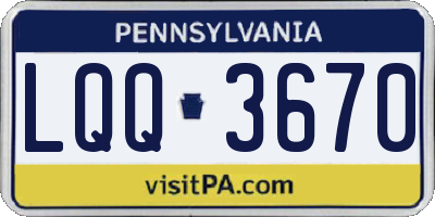 PA license plate LQQ3670