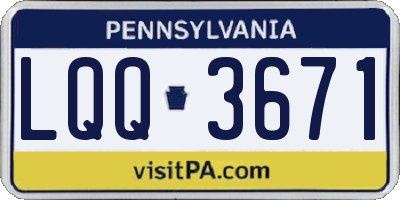 PA license plate LQQ3671