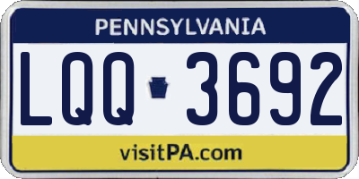 PA license plate LQQ3692