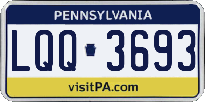 PA license plate LQQ3693