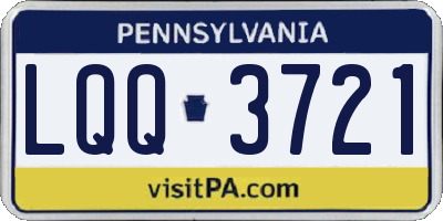 PA license plate LQQ3721