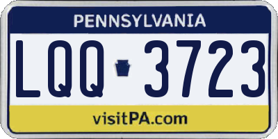 PA license plate LQQ3723